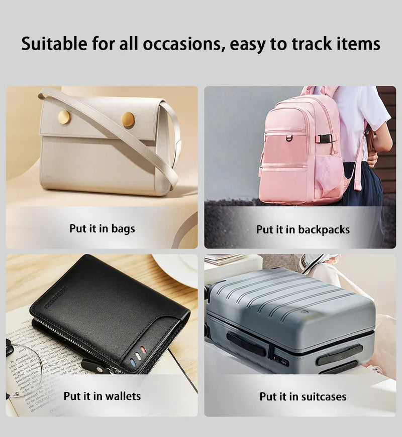 Ultra Slim Tracking Card Wireless Charging With Apple Find My IPX68 Waterproof Thin Tracker Keys Suitcase Bag Locator