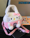 Sanrio Cartoon Plush Shoulder Bags Hello Kitty Kuromi Melody Cute Crossbody Bag Anime Children Handbag