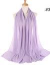 Muslim Chiffon Hijab Women Bubble Chiffon Scarf For Women Ladies Veil Muslim Islam Solid Color Malaysia Wrap Scarves