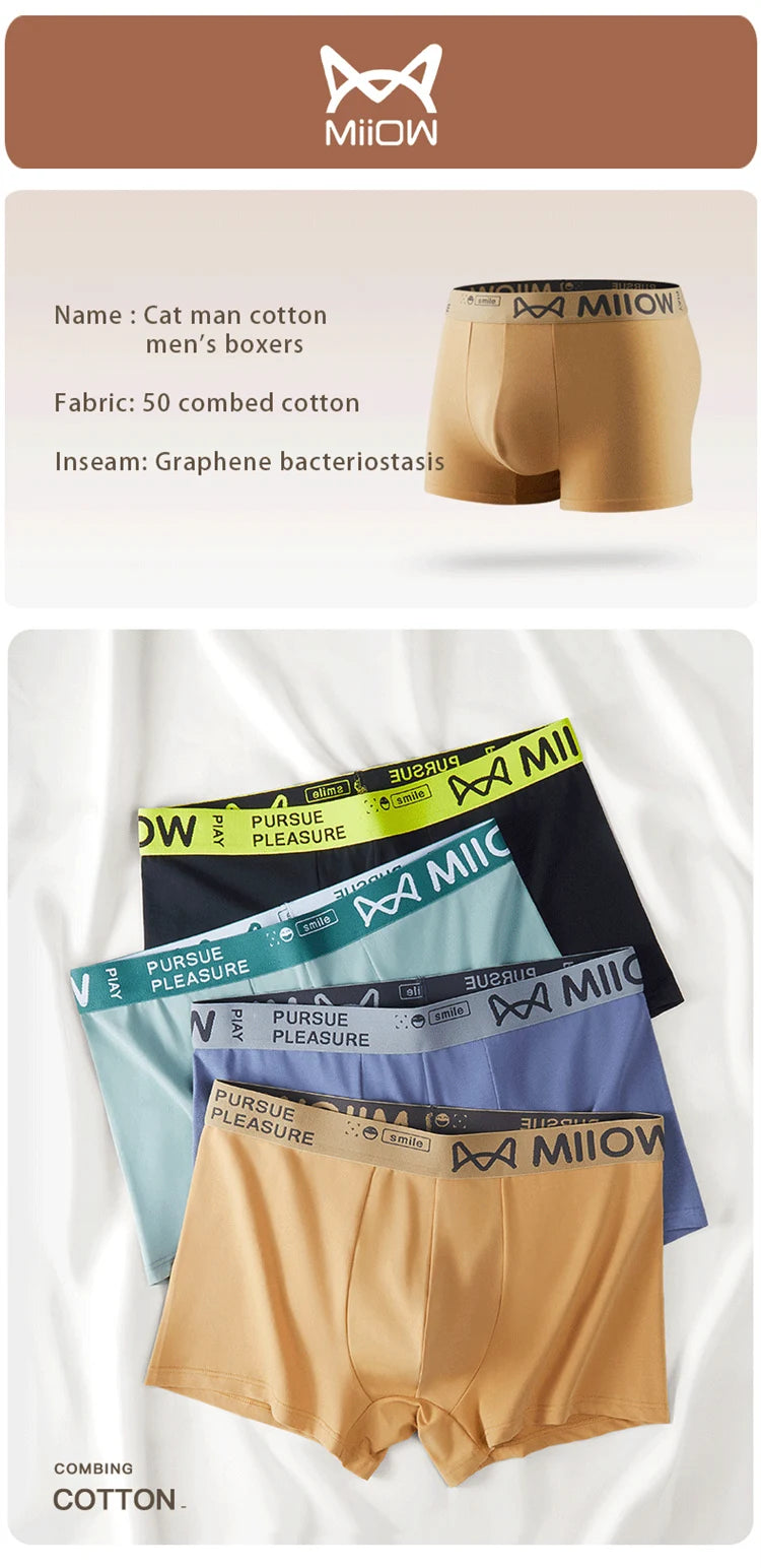 3-Pack Men’s Cotton Graphene Boxers – Soft, Antibacterial, 4XL Underwear