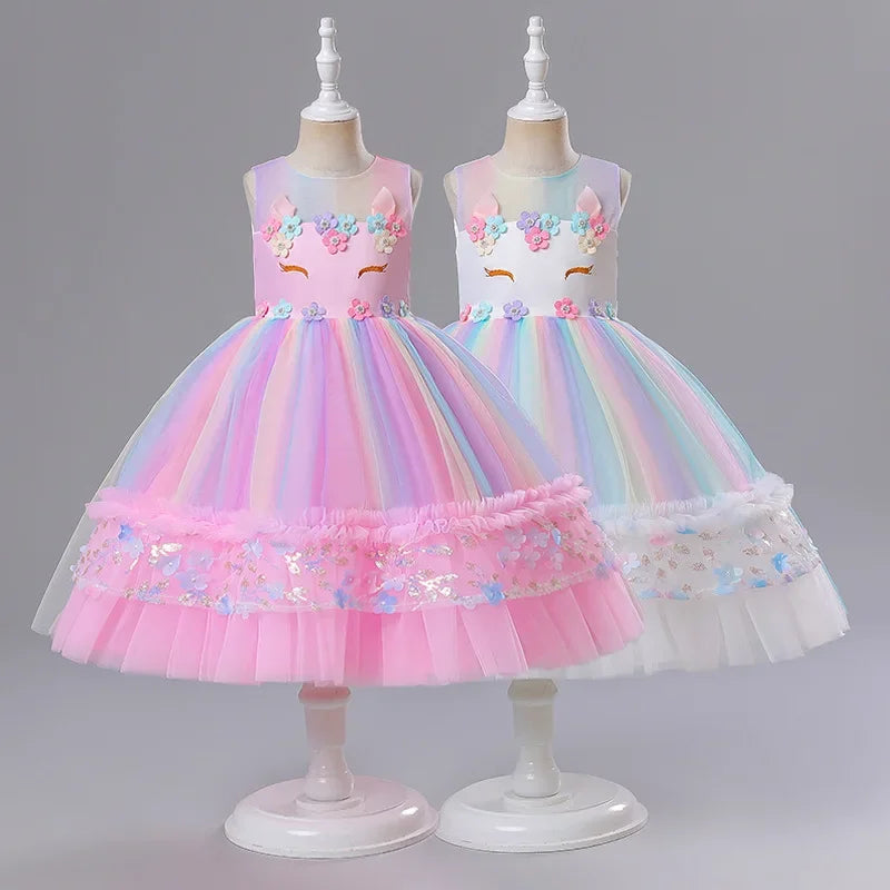 Unicorn Princess Tutu Dress Pink Birthday Party Costume