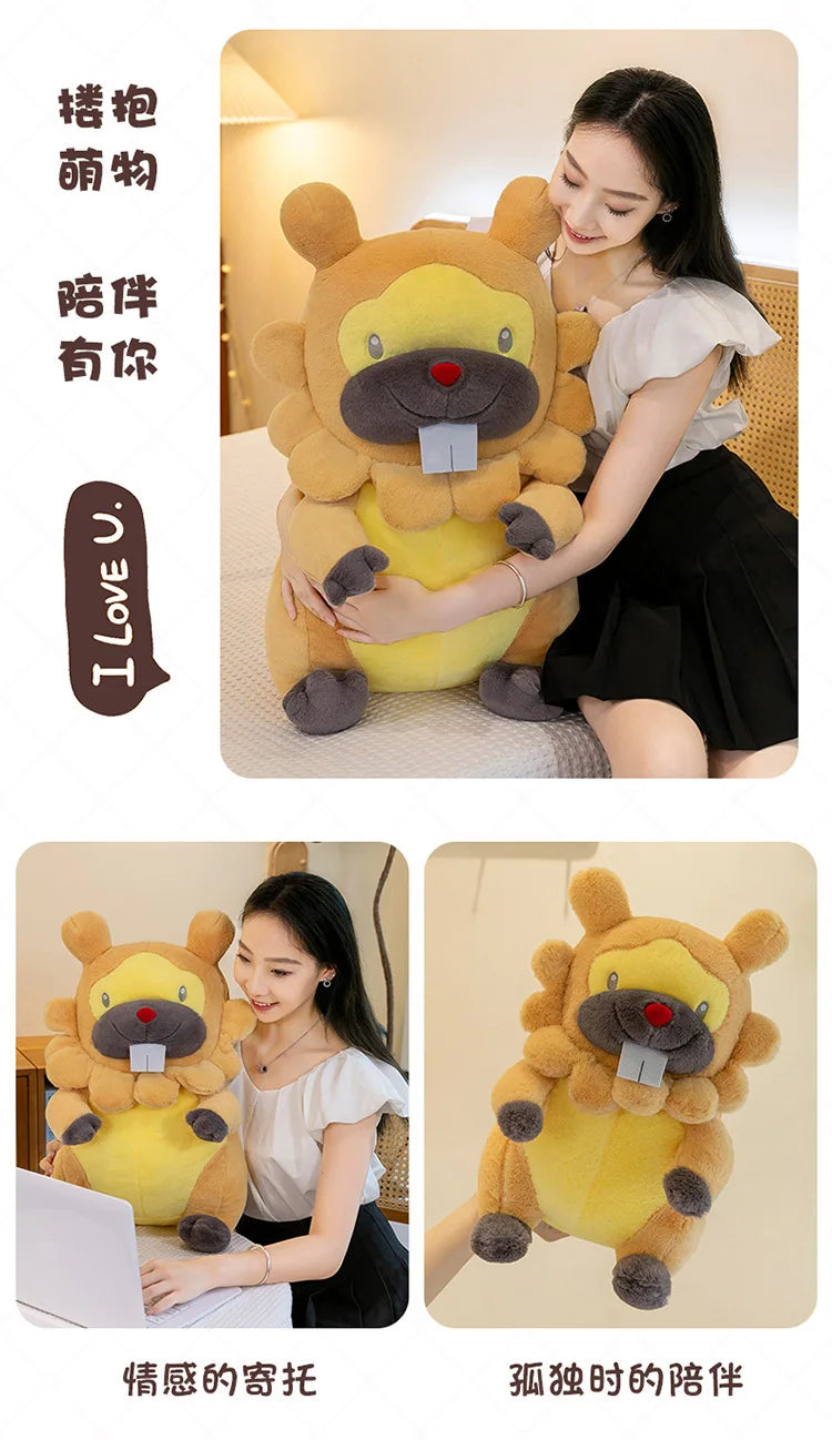 70cm Kawaii Pokemon Bidoof Plush Toy Bidoof Stuffed Doll Sleeping Pillow Cute Plushie Kids Birthday Gift for Children Wholesale