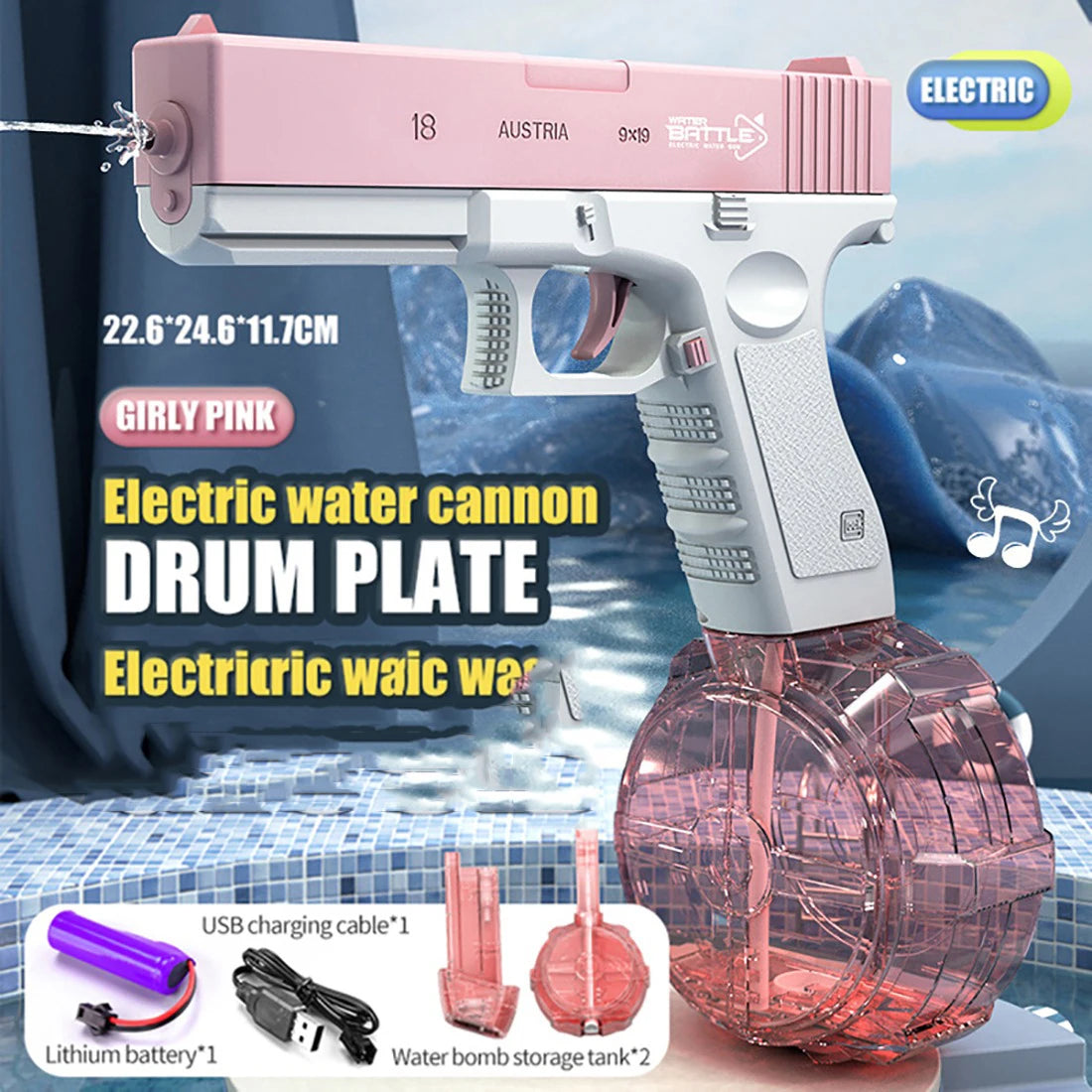 Electric Water Spray Toys Bursts High-pressure Strong Charging Energy Water Automatic Toy