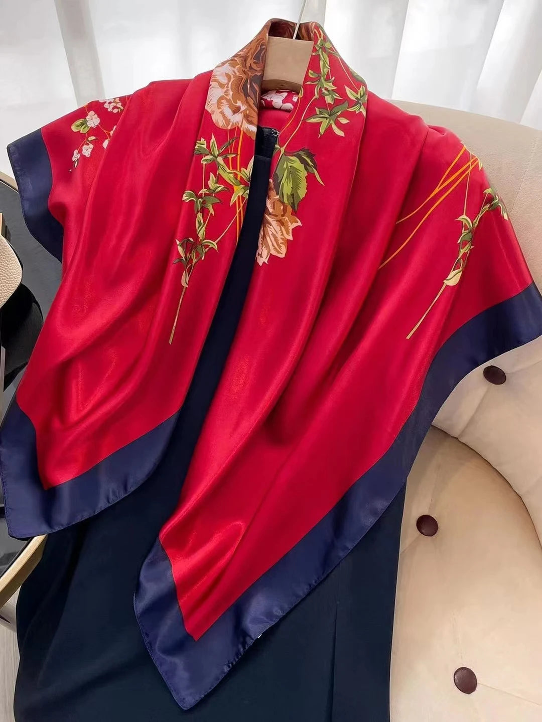 Square Women Scarves Silk Office Ladies Hair Neck Bandanna Headband Foulard Headcloth Muslim Headscarf Female muffler