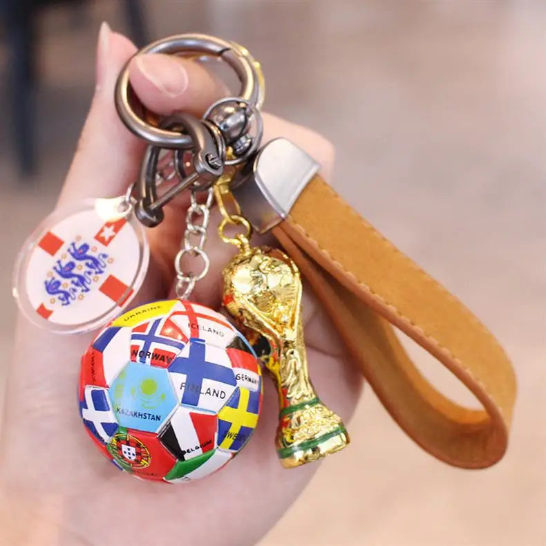 2026 Football Trophy Car Keychain Soccer Fan Bag Charm Souvenir