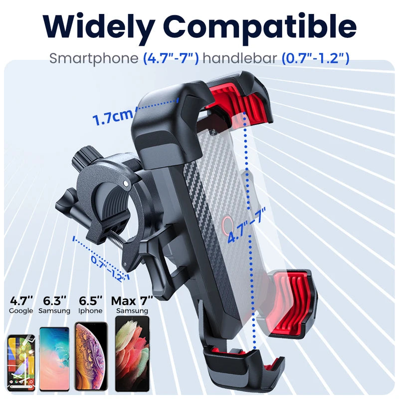Universal Bike Phone Holder for 4.7-7 inch Mobile Phone 360°View Bicycle Phone Holder Stand Shockproof Bracket JR-ZS288
