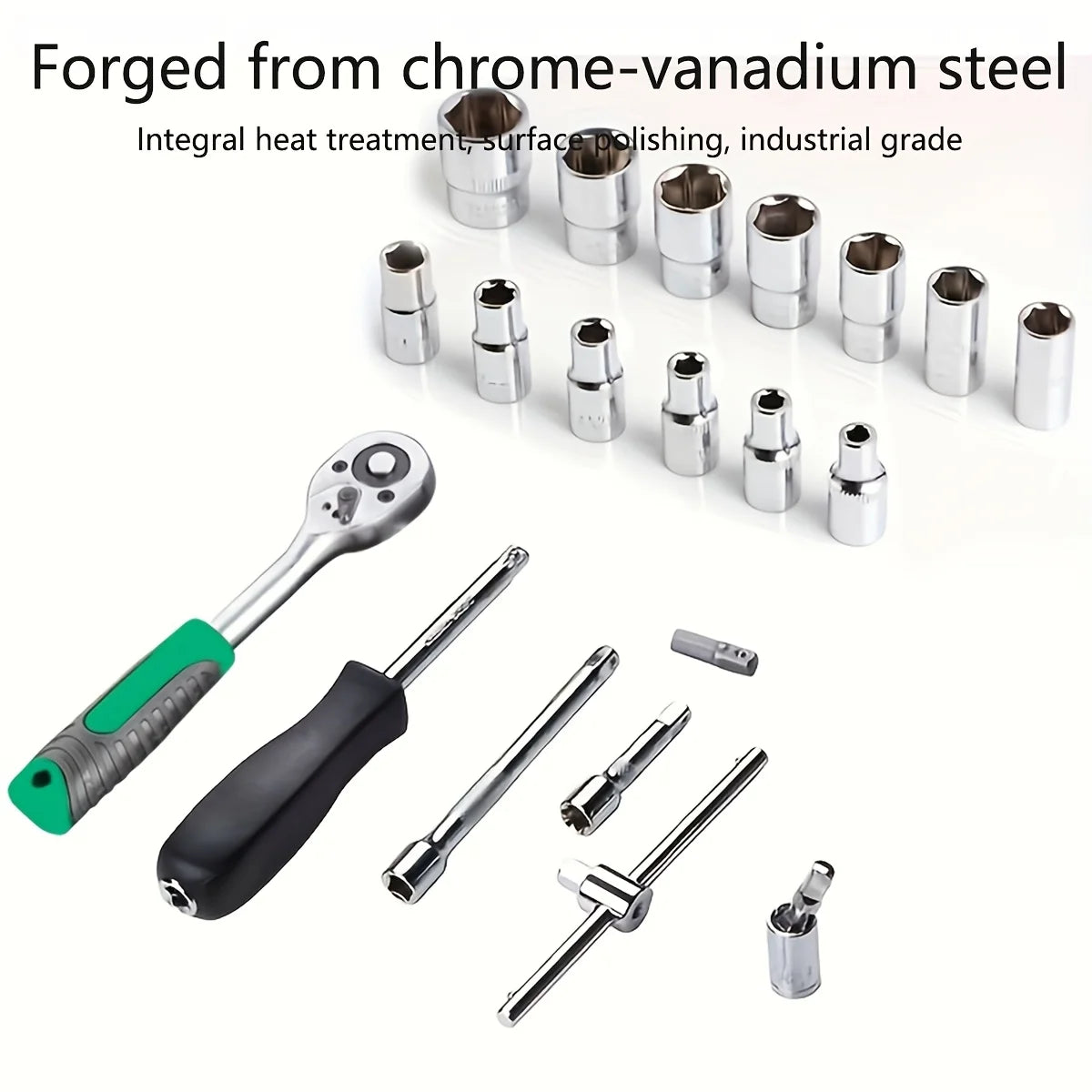 150/46Pcs Auto Mechanical Repair Tool Set Socket Wrench & Ratchet Combination Toolkit Carbon Steel Hand Tools for Car & Home Maintenance