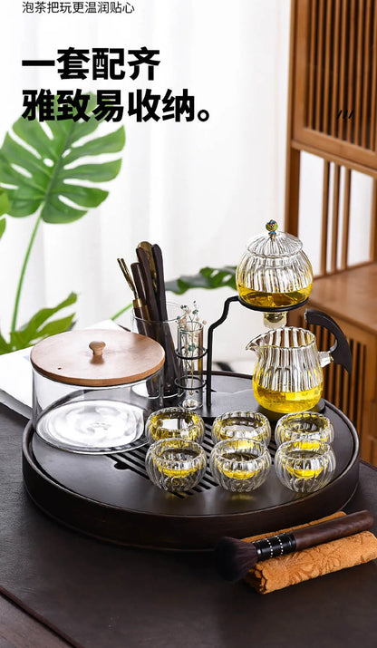 Lantern Model Glass Teapot Modern Decoration Kung Fu Teapot Drinkware Transparent Glass Tea Set 6 Cups For Drink