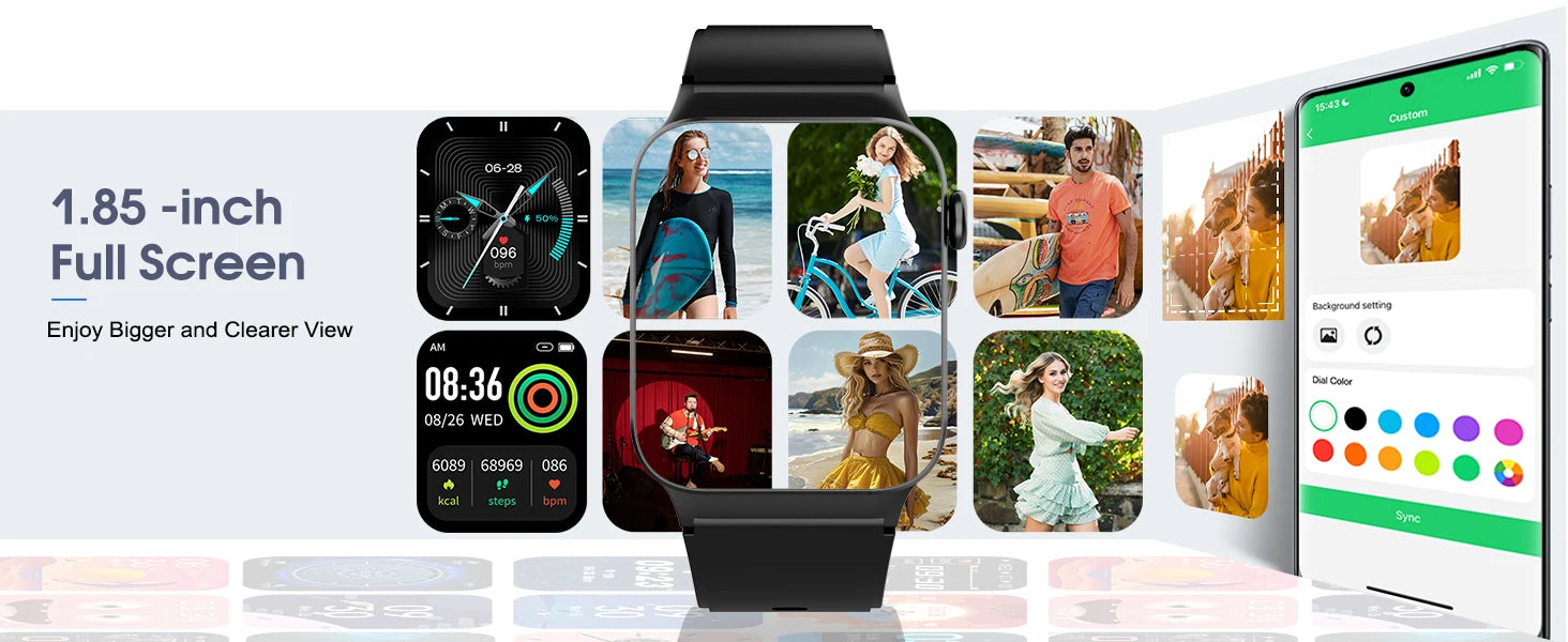 Smart Watch Sports Fitness Watch Smart Watch for Men Women  Watch Pedometer IP68 Waterproof 110+ Sports Modes