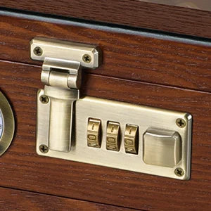 Cigar Humidor Cedar Wood Humidor Cigar Box Glass Top Desktop Humidor with Front Hygrometer Humidifier Divider Accessories Drawer