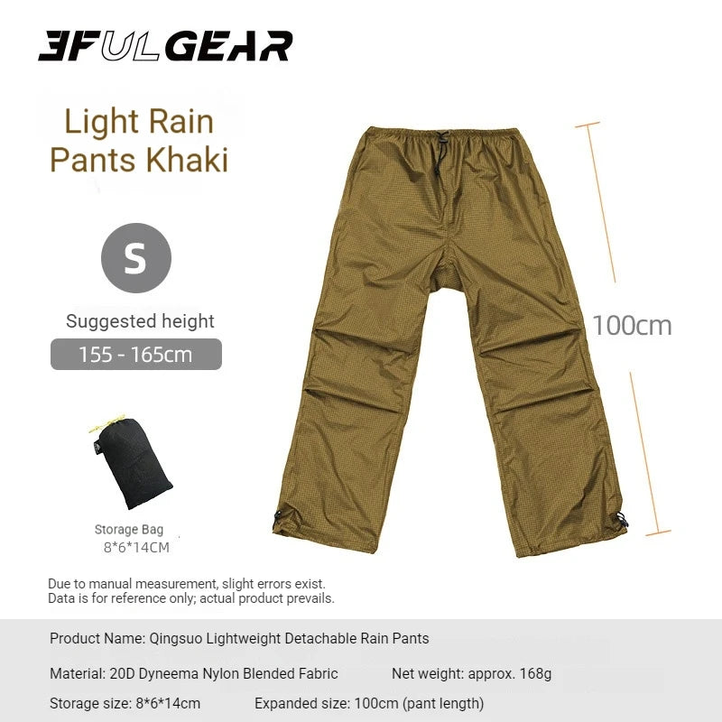 Lightweight Waterproof Hiking Rain Jacket and Pants Set with Hood