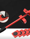5Pcs/set Furniture Mover Tool Set Heavy Stuffs Moving Roller with Bar Furniture Mover Lifter with Wheel Professional Moving Tool
