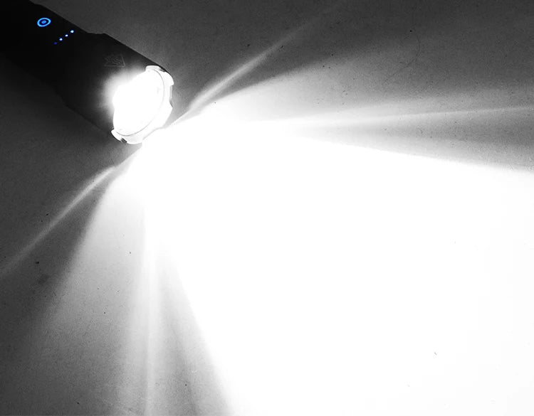 High Power Tactical Flashlight Rechargeable Zoom LED Torch with 5 Charging Modes Pen Clip