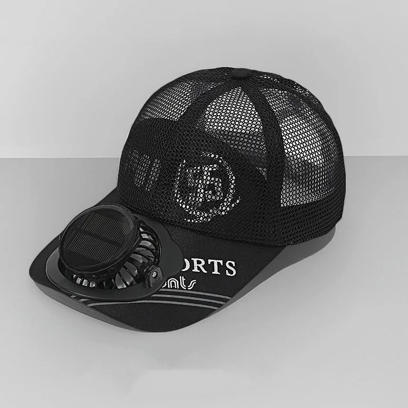 Solar Fan Baseball Cap With Adjustable Fit