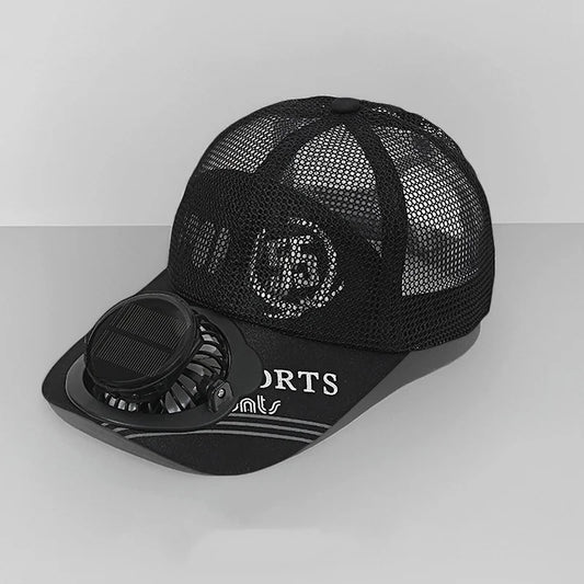 Solar Fan Baseball Cap With Adjustable Fit