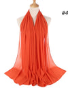 Muslim Chiffon Hijab Women Bubble Chiffon Scarf For Women Ladies Veil Muslim Islam Solid Color Malaysia Wrap Scarves