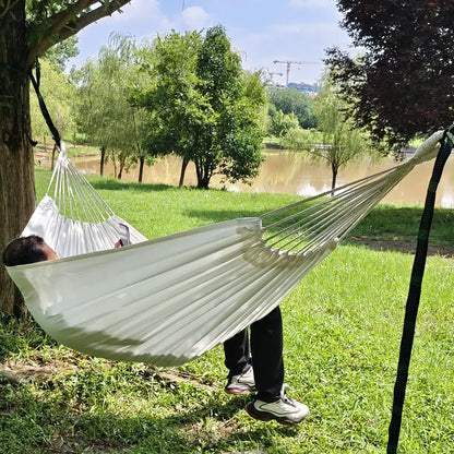 Super Comfortable Canvas Hammock Chair Durable Indoor/Outdoor Swing Seat for Garden, Patio, Camping, Home Leisure