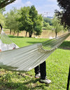 Super Comfortable Canvas Hammock Chair Durable Indoor/Outdoor Swing Seat for Garden, Patio, Camping, Home Leisure