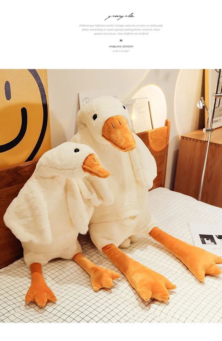 50-160cm Big White Goose Plush Toy Giant Duck Doll Soft Stuffed Animal Goose Sleeping Pillow Sofa Cushion Birthday Gift for Kids