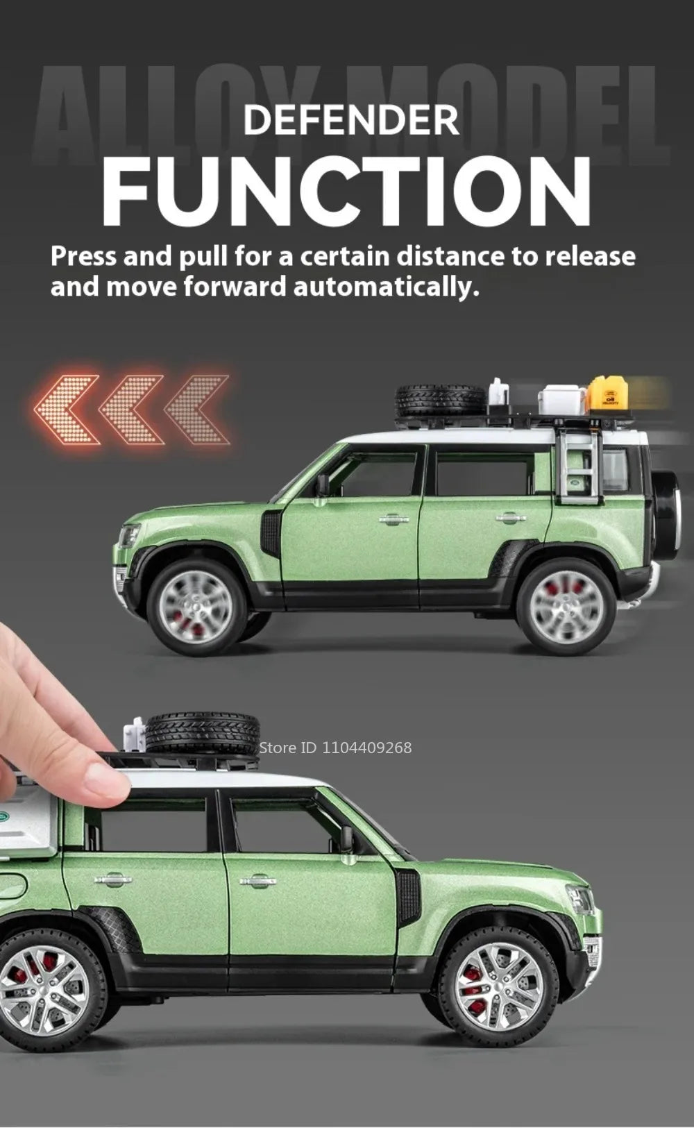 1:24 Land Rover Defender Range Rover Car Model Toy Alloy Diecast Sound Light SUV Off-road Vehicle Ornaments  Gifts