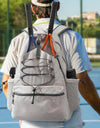 Tennis Bag Portable Tennis Backpack Large Capacity Ball Pack Racket Storage Daypack Outdoor Pickleball Bag with Shoe Compartment