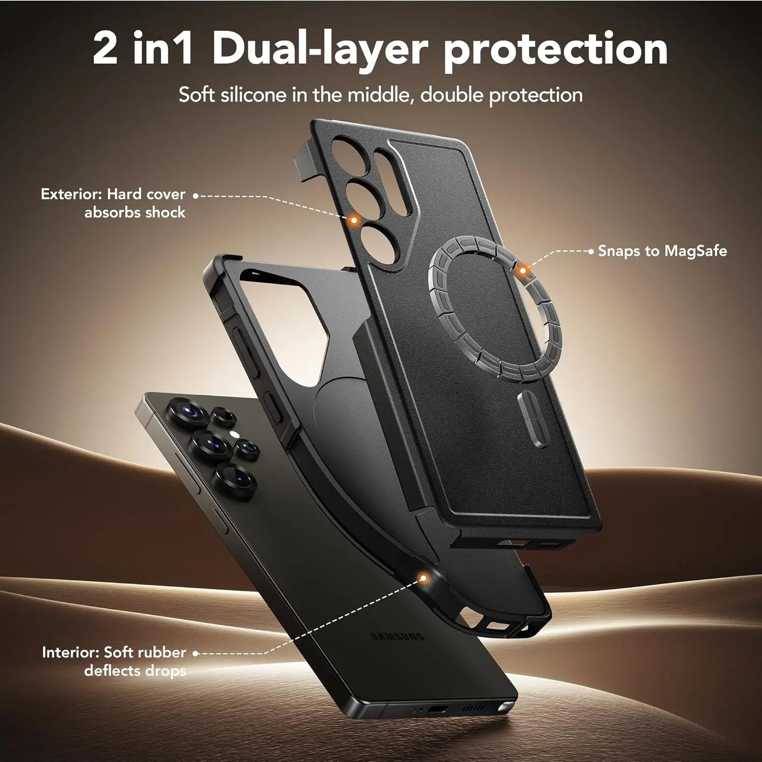 For Samsung Galaxy S25 Ultra Case with Strong  MagSafe Durable Shockproof Phone Case Includes Privacy Screen Protector
