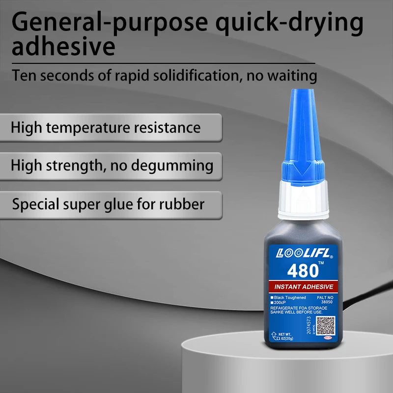 480 Black Super Black glue for Plastic Wood Metal tyres Rubber shoes Strong Adhesive Repair