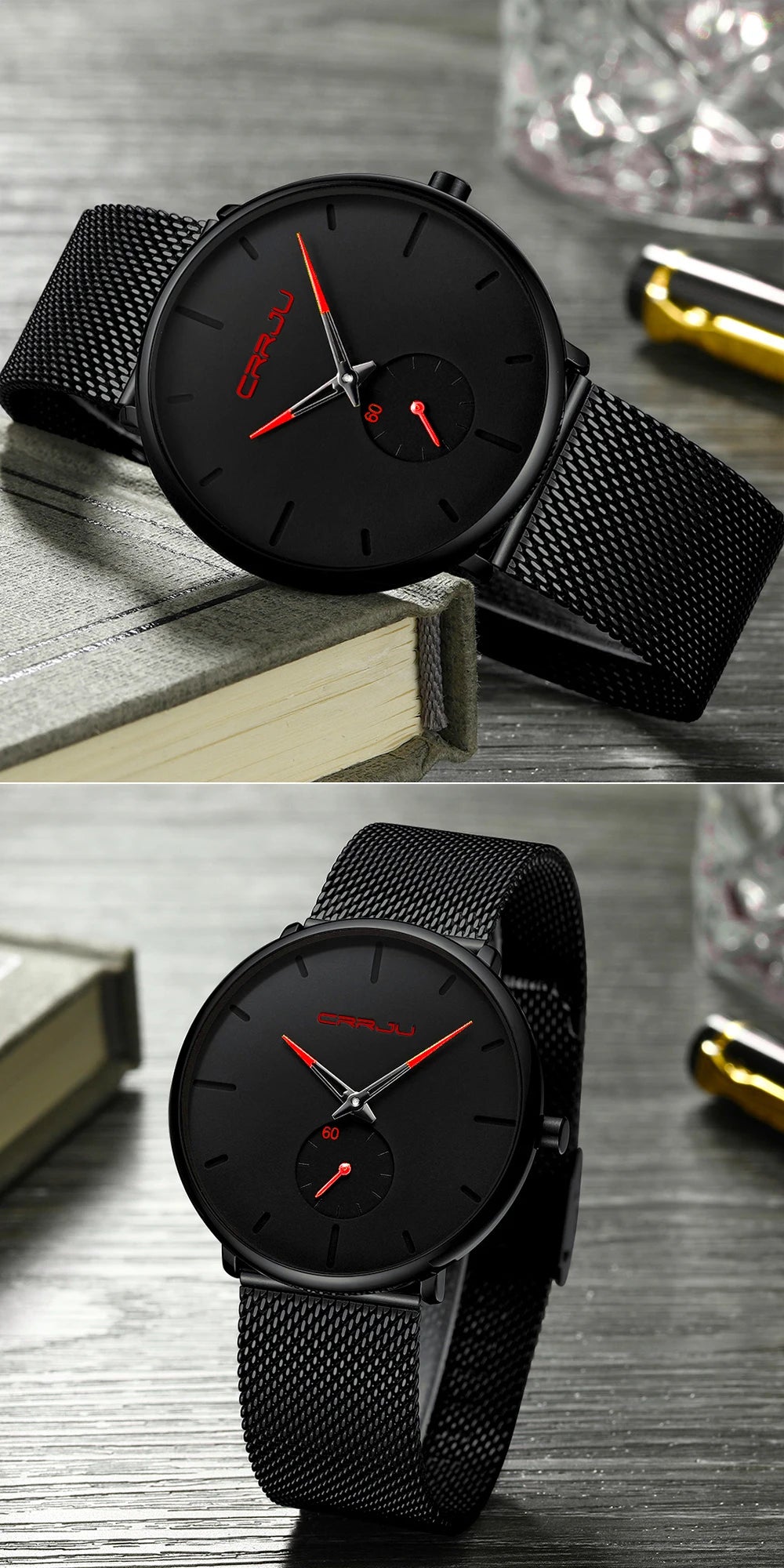 Fashion Mens Watches Top Brand Luxury Quartz Watch Men Casual Slim Mesh Steel Waterproof Sport Watch Relogio Masculino