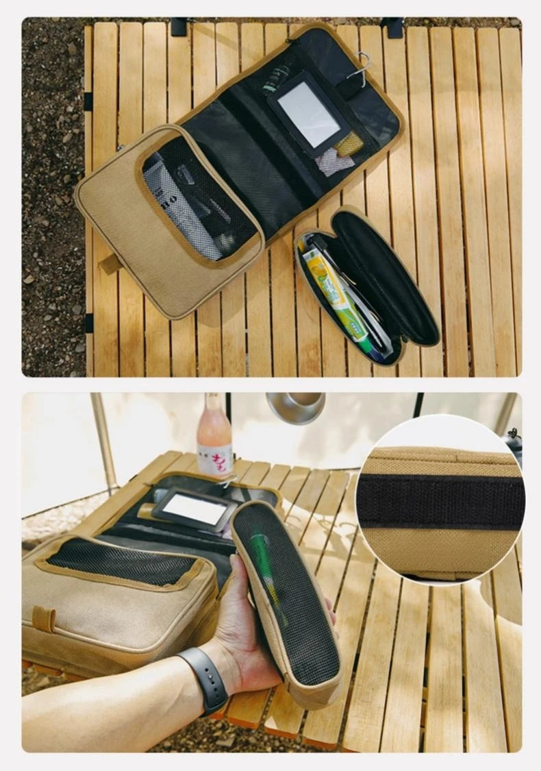 Outdoor Portable Wash Bag Camping Hanging Large-Capacity Storage Bag Multi-Function Folding Business Trip Travel Cosmetic Bag