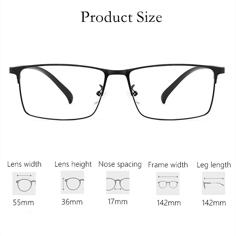 Fashion Square High Quality Metal Eyeglasses Frame Ultra Light Retro TR90 Optical Prescription Glasses Frame Men 89028