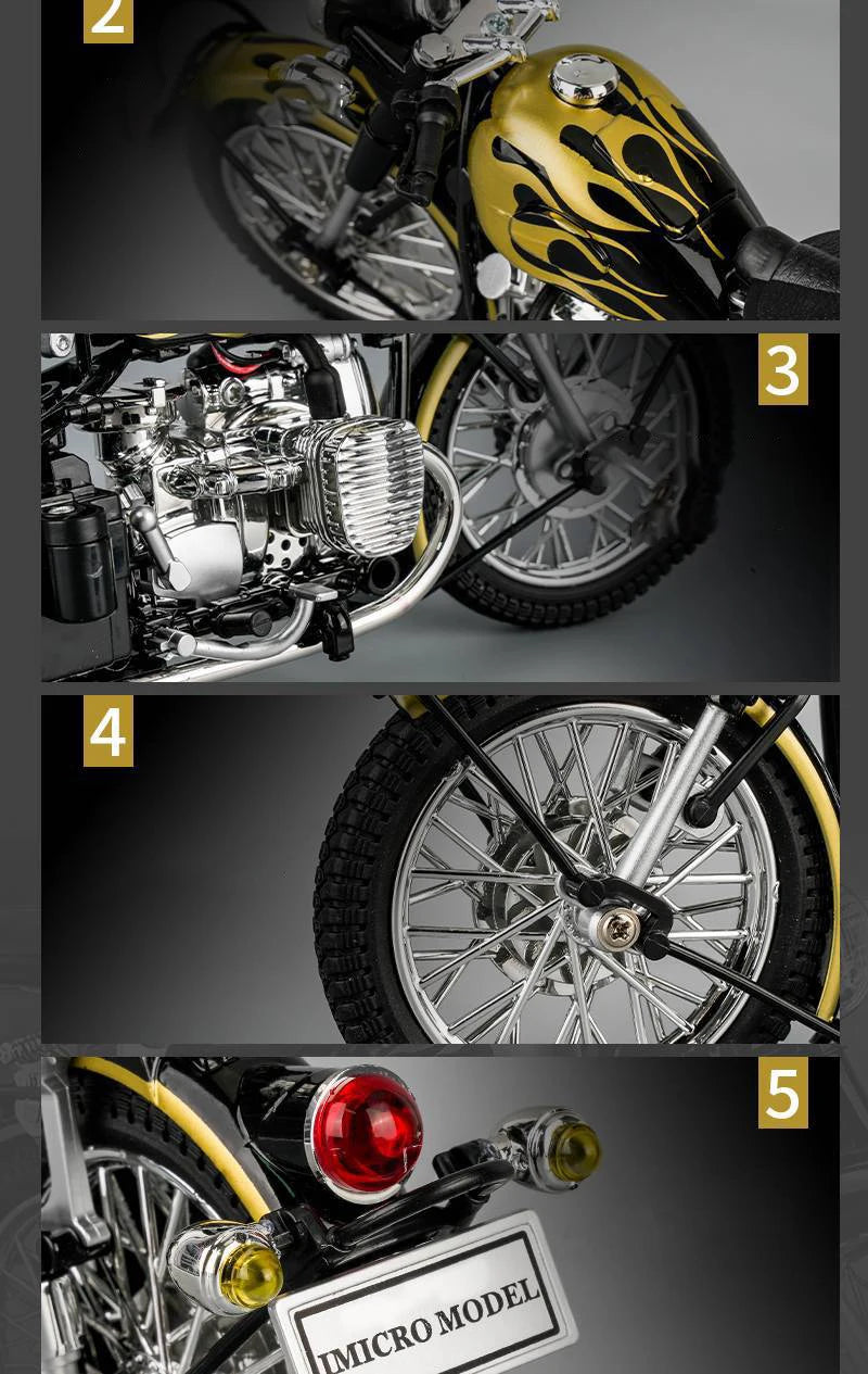 1 10 Scale Alloy Changjiang 750 Motorcycle Model with Sound and Light