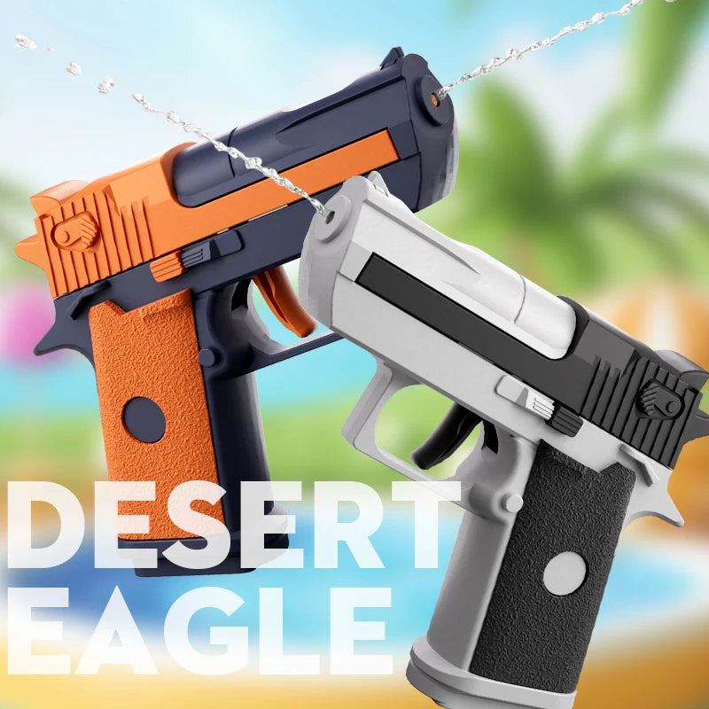 Water Gun Toy Desert Eagle Pistol Non Electric High Pressure 10 Meter Range Retro Color Beach Toys