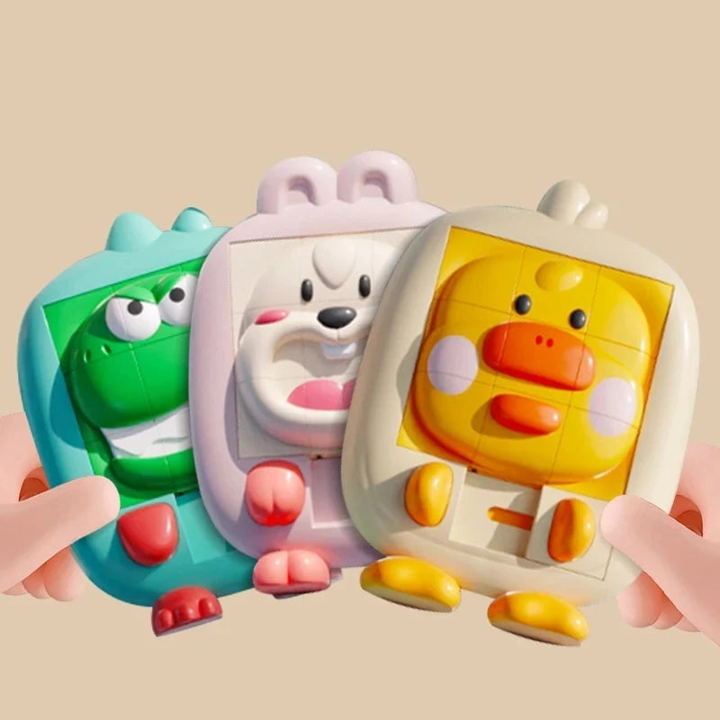 3D Cartoon Animal Huarong Road Slide Puzzle Games  Board Game Thinking Training Nine Grids Educational Puzzles Toys