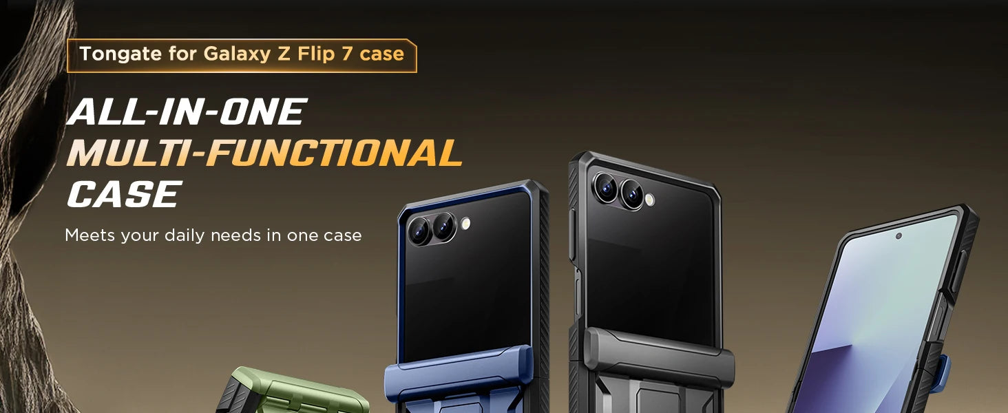 For Samsung Galaxy Z Flip 7 Case with Kickstand Hinge Protection Cover Built-in Privacy Screen Protector Phone Case & Belt-Clip
