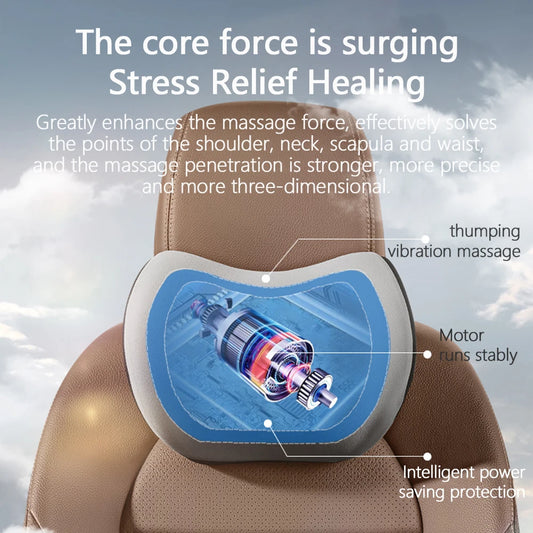 Electric Vibration Massage Car Lumbar Support and Neck Pillow
