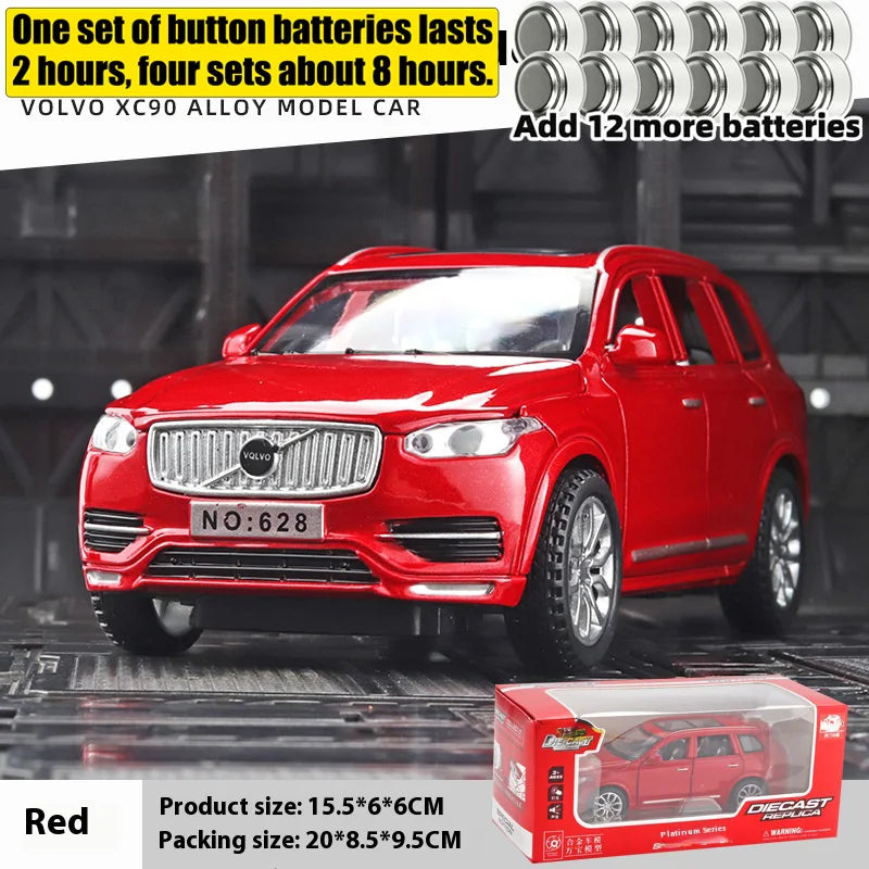Simulation 1:32 Volvo XC90 SUV Alloy Diecast Metal Model Sound & Light Toy Car Central Control Ornaments Display Present For Boy
