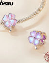 925 Sterling Silver Rainbow Crystal Lucky Clover Bead Heart Charm Bear Pendant