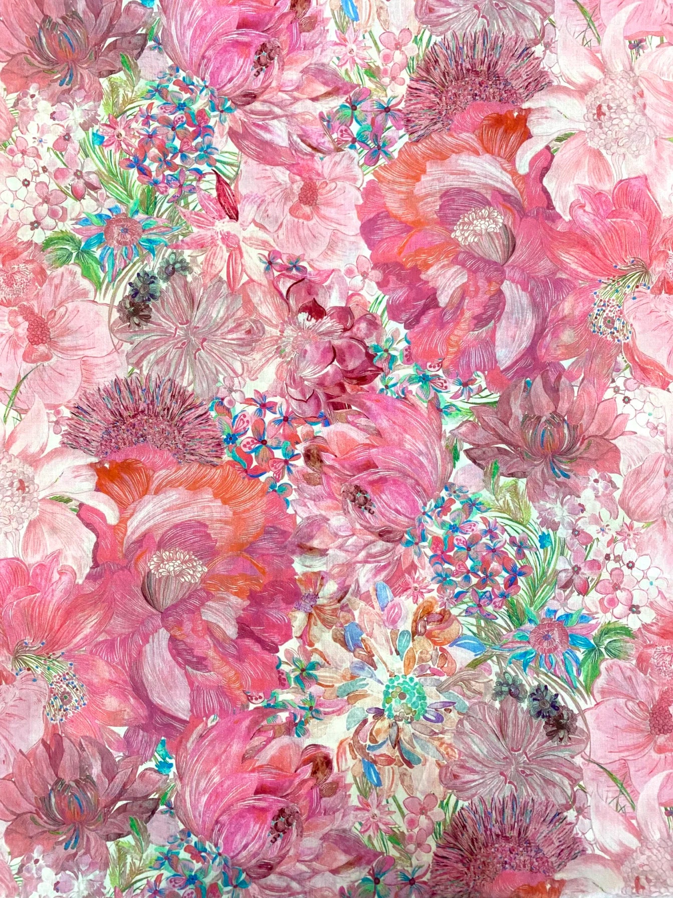 1M/2M/3M 80S Small marina seaflower Like Liberty Fabric Digital Printing For Sewing Cloth Dresses Kids Designer Handmade Fabric