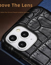 Crocodile Real Leather Cases for iPhone 16 15 Pro Max 14 pro max Genuine Leather Fundas Back Bover