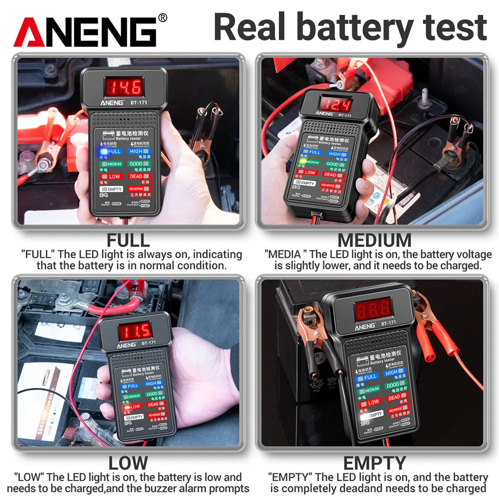 Multifunctional Battery Testers 12V Auto Repair Industry Detection with LED Reverse Display Screen Electrician Tool