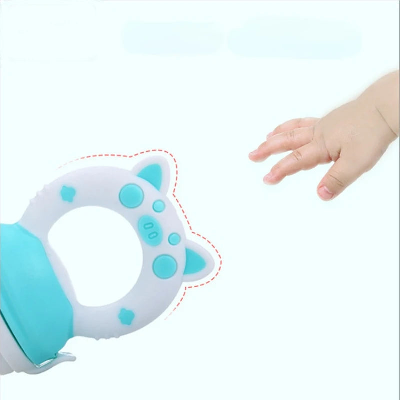 Food Grade Silicone Baby Fruit Feeder Pacifier Baby Food Mills with Cover Fresh Juice Extractor Fruit Vegetable Bite Eat Feeder