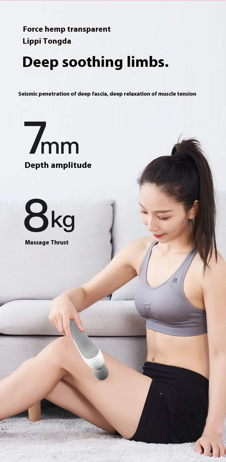 Deep Tissue Massage  USB Rechargeable Portable Full Body Muscle Massage 5-speed Adjustable Fascia  Pink and Black