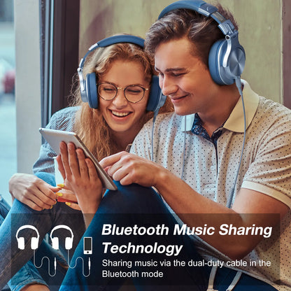 Upgrade A70 Wireless Bluetooth Headphones Over Ear Hi-Res Audio Type C Bluetooth Headset With Microphone 72H Blue