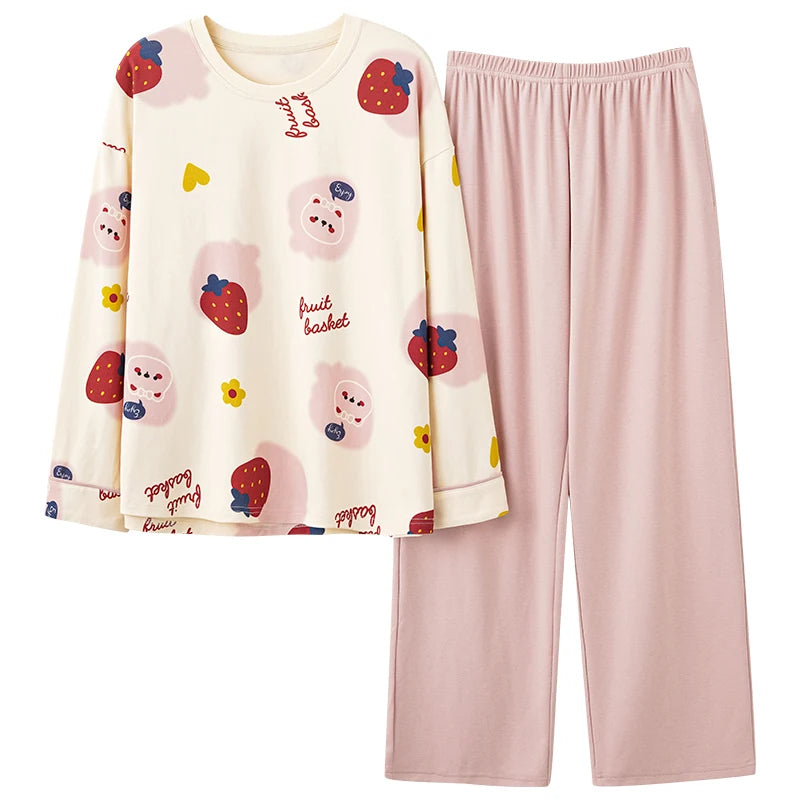 Women’s 2-Piece Pajama Set – Long Sleeve Top & Pants, Loose & Comfortable Winter Loungewear