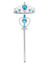 Kids Rhinestone Tiara Crown and Magic Wand with Glitter Crystal Head Hoop Jewelry Hair Accessories for Girls Teens Birthday Gift