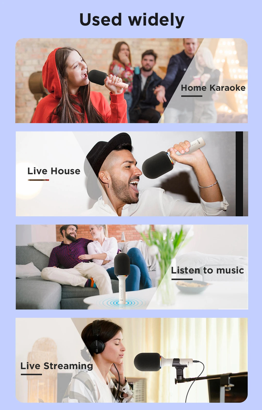 K11 Wireless Bluetooth Karaoke Microphone Portable Handheld Mic Speaker Machine Home Party Birthday Home KTV for Smartphone