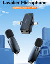 3-in-1 Wireless Lavalier Microphone for iPhone Android PC Computer Camera Real-time Monitoring  Noise Reduction Mic