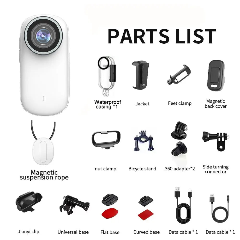 4K Mini Thumb Sports Camera Waterproof Magnetic Pocket Action Camera Wearable Body Cam for Motorcycle Helmet Cycling