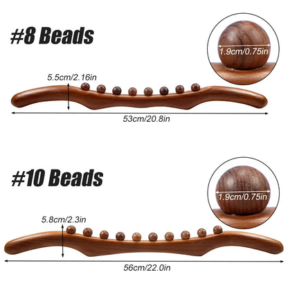 8 Beads Gua Sha Stick Wooden Body Massage Stick Handheld Abdomen Cellulite Massager For Back Relief Wood Therapy Massage Relaxed