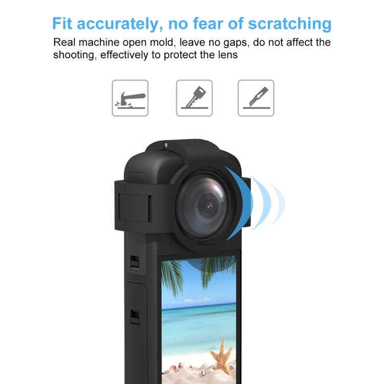 Protective Lens Cover with Cold Shoe Mount for Insta360 X3 Camera
